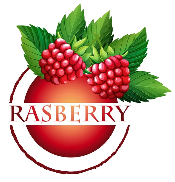 Label desain dengan kata raspberry - Stok Vektor