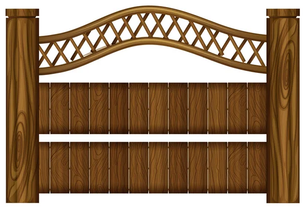 Wooden fence design on white — Stock Vector