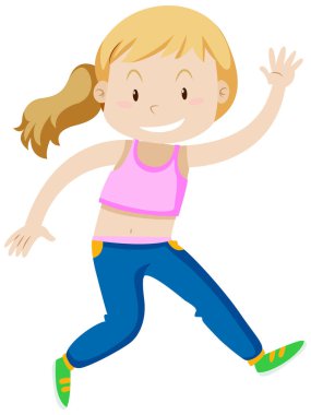 Egzersiz kıyafeti mutlu kız