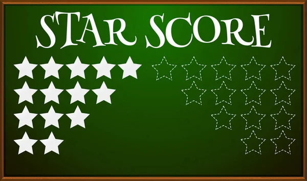 Estrellas puntuación en pizarra — Vector de stock