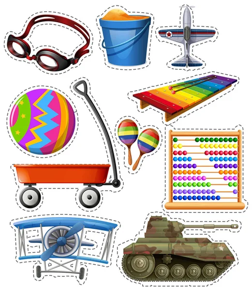 Different types of toys — Stock Vector