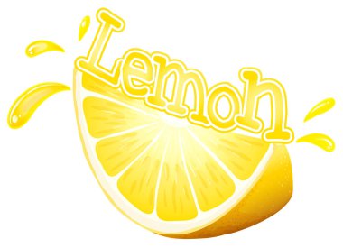 Yazı tipi tasarım kelime limon taze dilim limon ile için