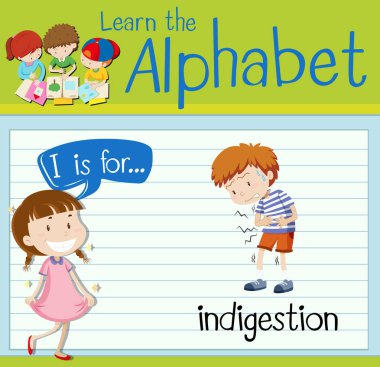 Flashcard mektup hazımsızlık için olduğunu