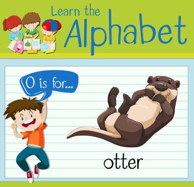 Flashcard harf O otter için mı
