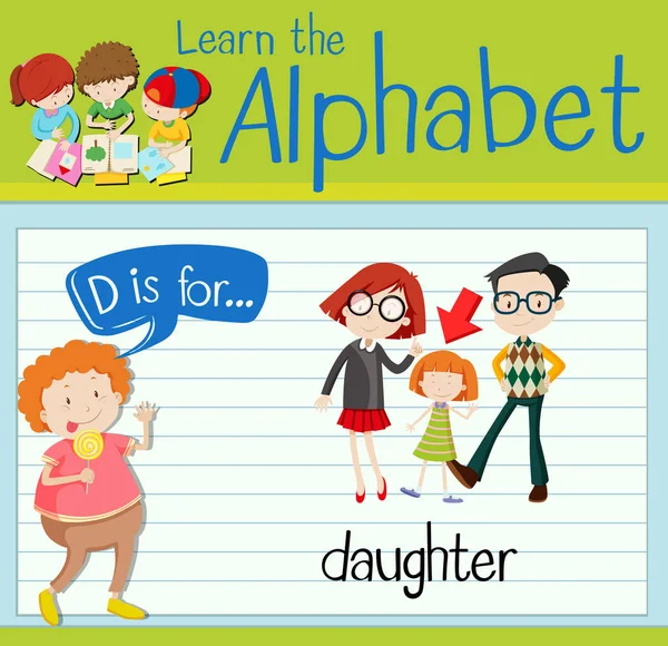 Літера D для дочки — стоковий вектор