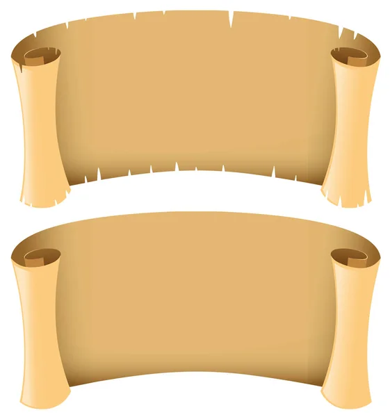 Dos banners en blanco de estilo medieval — Vector de stock