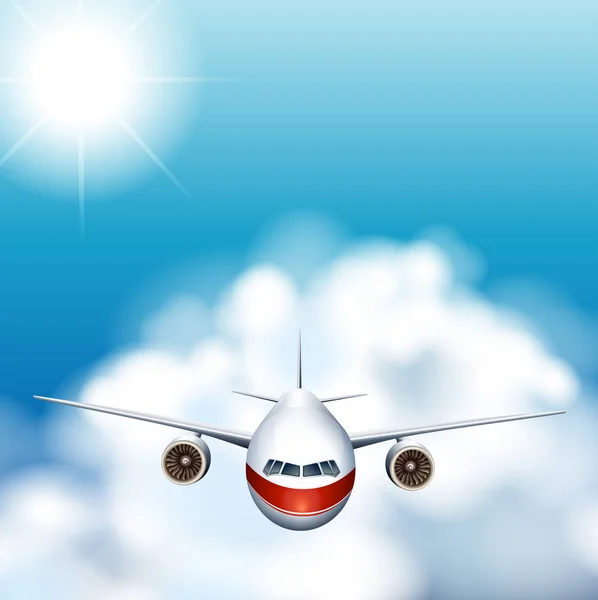 Airplane flying in the sky — Stock Vector