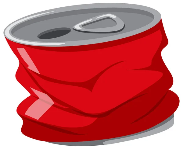 Canette rouge utilisée sur fond blanc — Image vectorielle