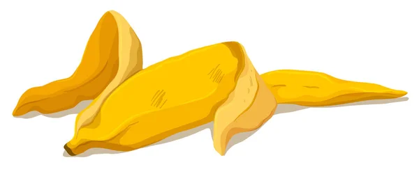 Pele de banana no chão — Vetor de Stock