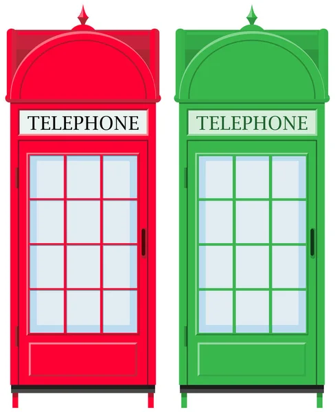 两个老式电话亭 — 图库矢量图片