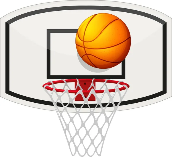 Basketballnetz und Ball — Stockvektor