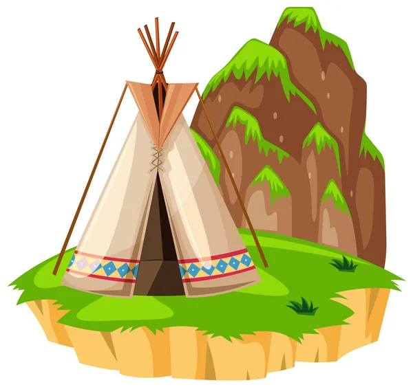 Teepee on the island — Stock Vector