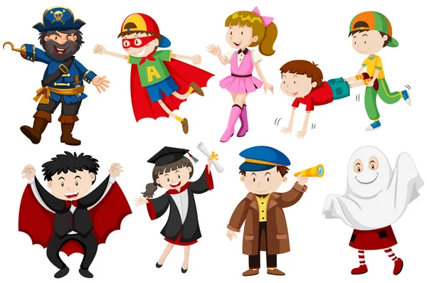 People in different costumes — Stock Vector