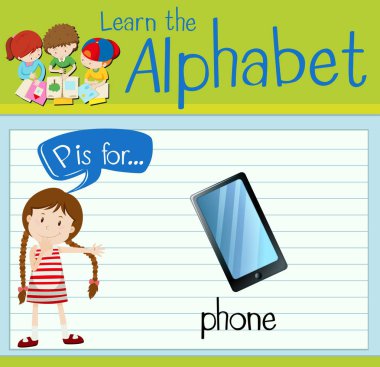Flashcard P için telefon harftir