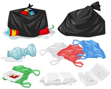 Farklı tip-in çöp ve trashbags