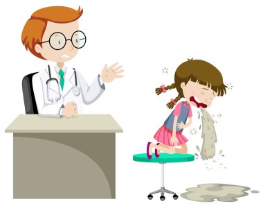 Kliniği ziyaret doktor hasta kız