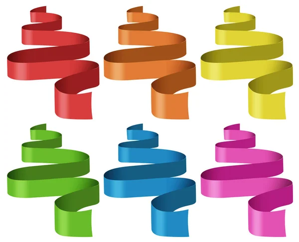 Bänder in sechs verschiedenen Farben — Stockvektor