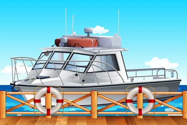 Parc de bateaux de pêche à quai — Image vectorielle