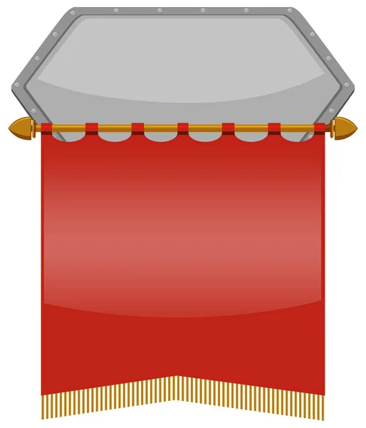 Etikettenschablone mit rotem Stoff — Stockvektor