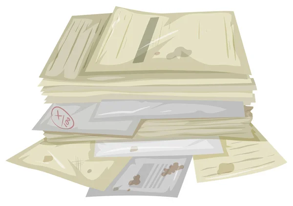 Montón de papeles usados en el suelo — Archivo Imágenes Vectoriales