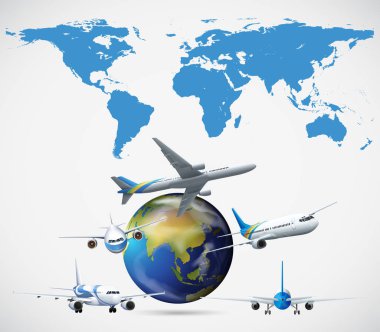 Birçok uçak dünya çapında uçan