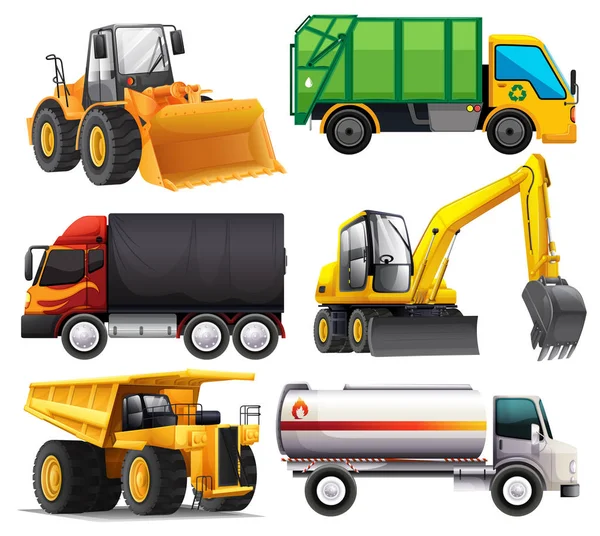 Diversi tipi di camion — Vettoriale Stock