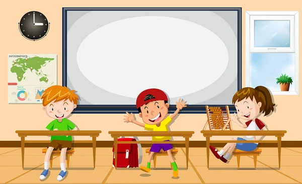 Barn lärande i klassrummet — Stock vektor