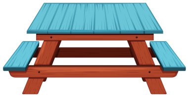 Piknik masa mavi boyalı
