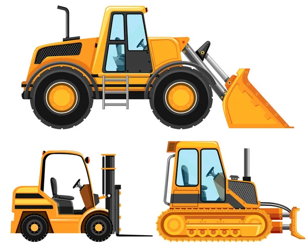 Different types of vehicle used in farming — Stock Vector