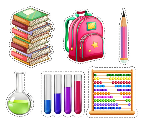 Serie di attrezzature educative — Vettoriale Stock