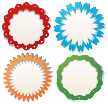 Etiket renkli yuvarlak rozetleri ile ayarla