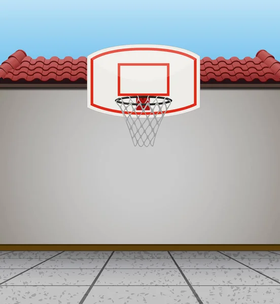 Basketball goal on the roof — Stock Vector