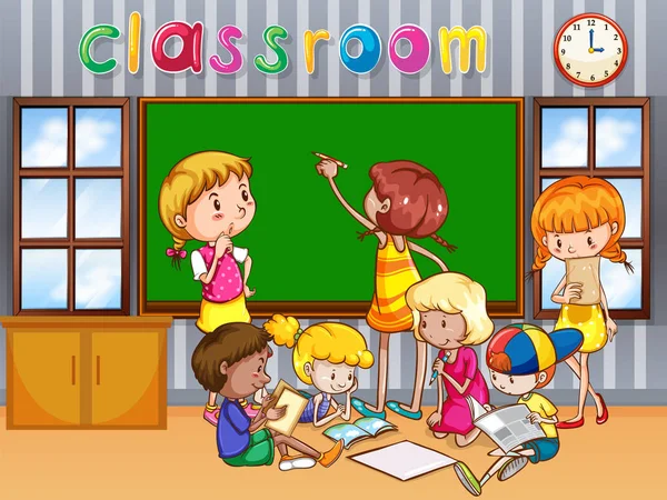 Öğrenciler sınıfta öğrenme