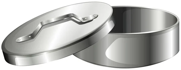 Bol en aluminium avec couvercle — Image vectorielle