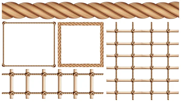 Веревка и многие виды использования веревки — стоковый вектор