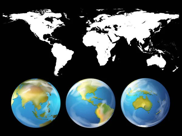 Thème de géographie avec atlas mondial — Image vectorielle