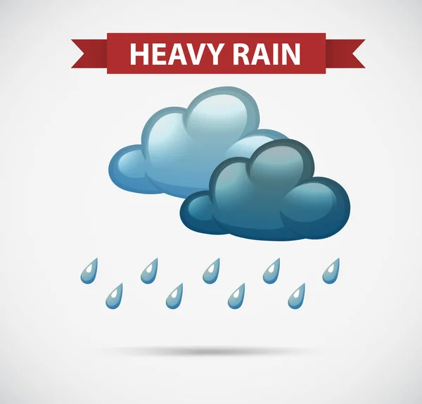 Weather icon for heavy rain — Stock Vector