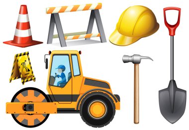 Yol silindiri ve diğer yol ekipmanları