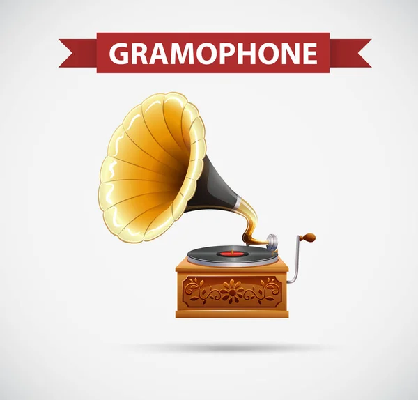 Ikon tervező a gramofon — Stock Vector