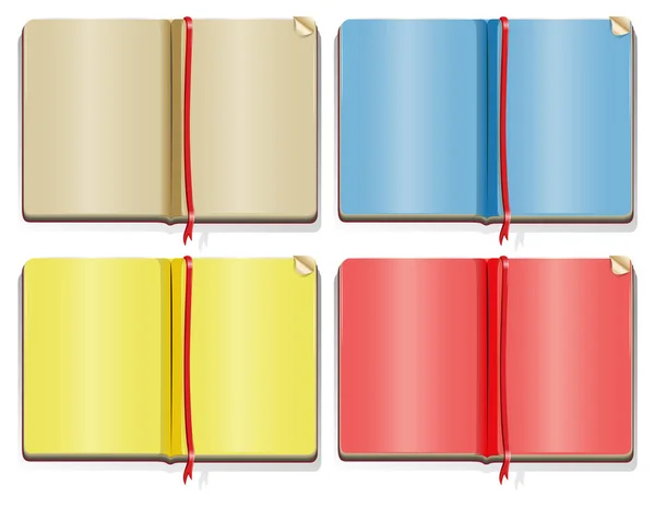 四种不同颜色的书页 — 图库矢量图片