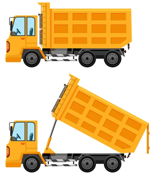 Dumping trucks in yellow color — Stock Vector