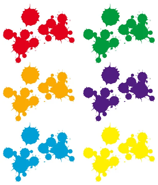 Разбрызгивающий фон в шести цветах — стоковый вектор