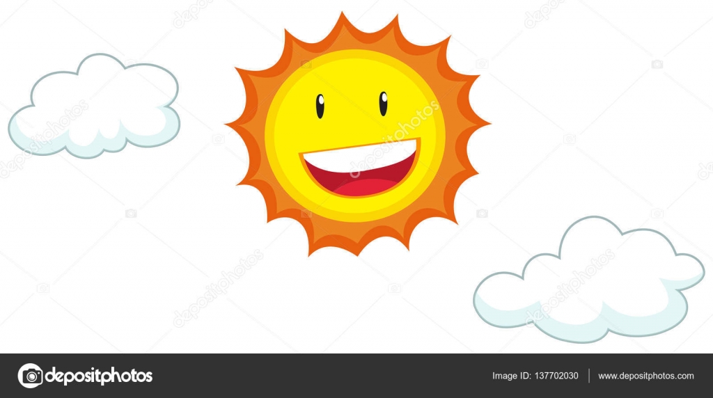 太陽の下で幸せそうな顔 ストックベクター C Blueringmedia