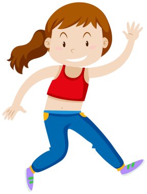 Mavi pantolonlu kadın.