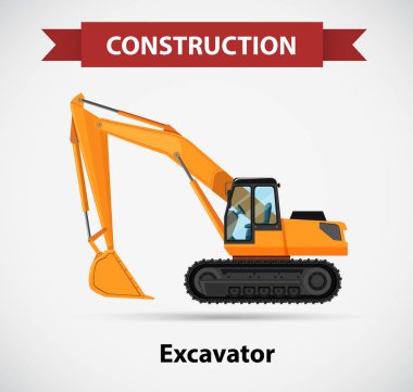 Ekskavatör inşaat simgesi tasarım olarak