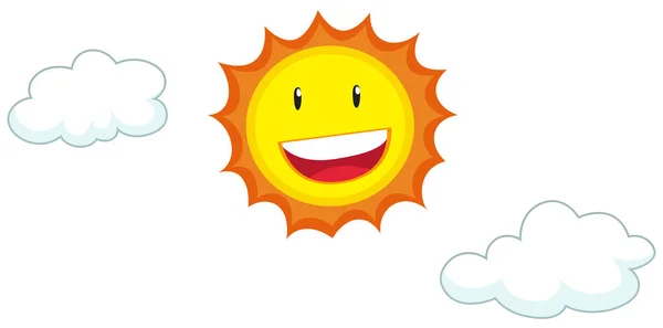 Happy face on the sun — Stock Vector