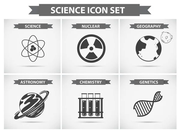 Science icons for different fields of studies — Stock Vector