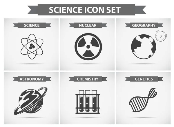 Icônes scientifiques pour différents domaines d'études — Image vectorielle