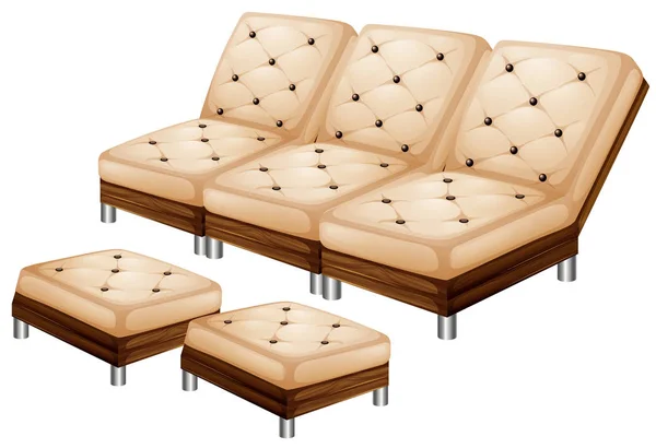 Canapé avec tabouret de jambe — Image vectorielle