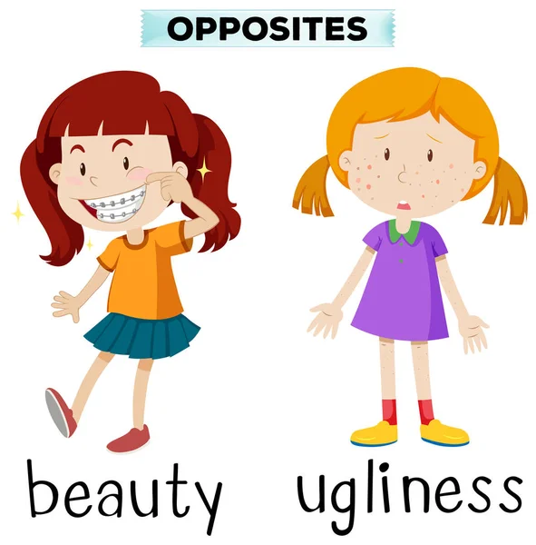 Opposite words for beauty and ugliness